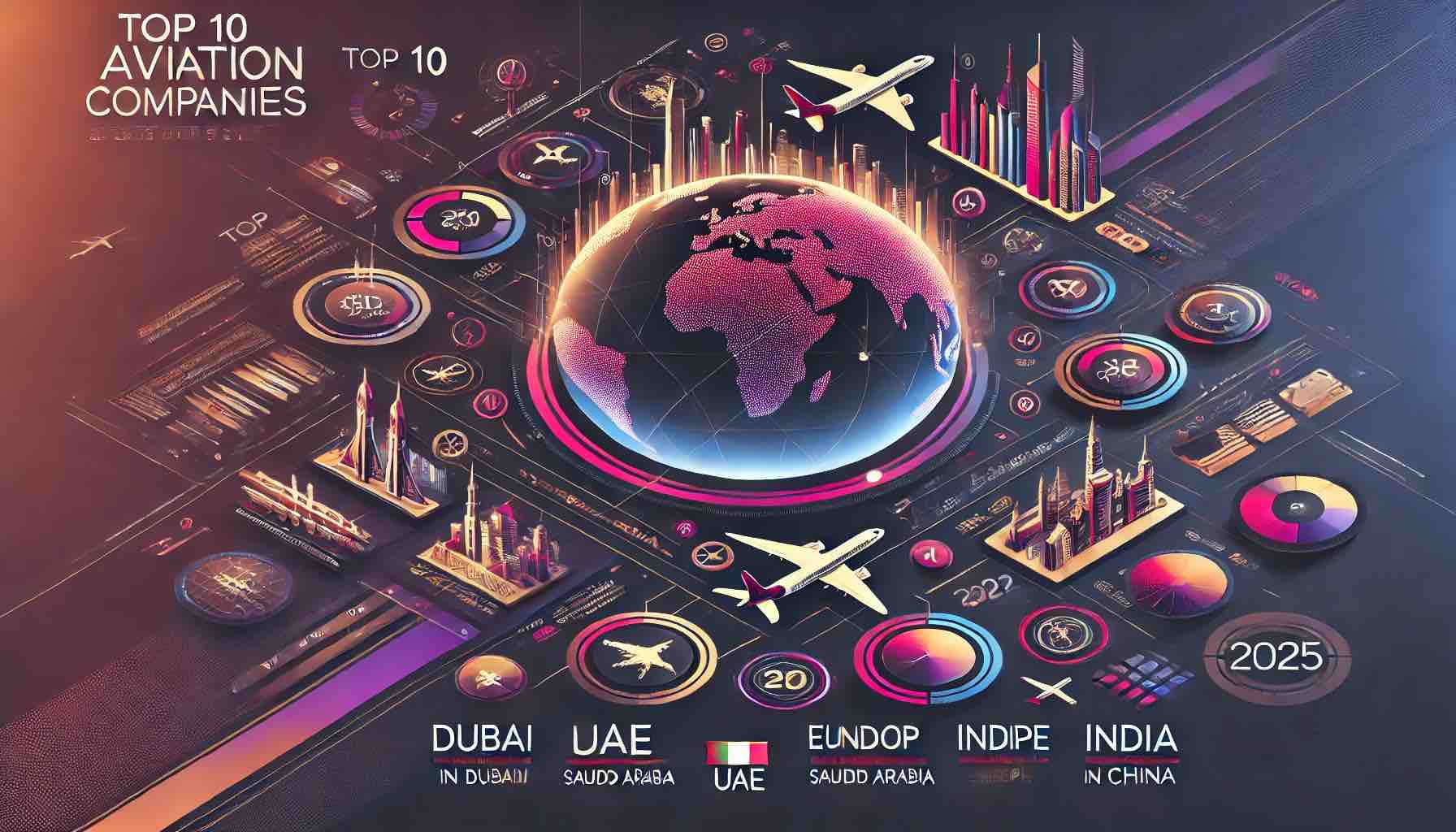 List of Top 10 Aviation Companies in Dubai, UAE, Saudi Arabia, London, UK, Europe, India, and China in 2025